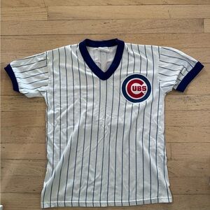Majestic Blue and White Striped Jersey